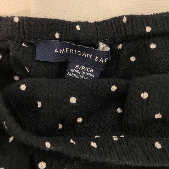 American Eagle Black Bandeau Top with White Polka Dots - Picture 5 of 5